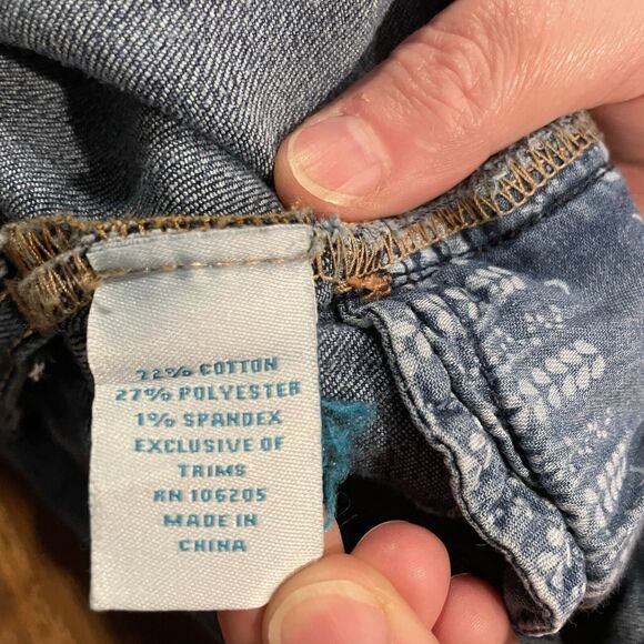 Sundance‎ Jeans Patchwork Denim Floral Tapestry Accents Womens 28 Hippie - Picture 4 of 9